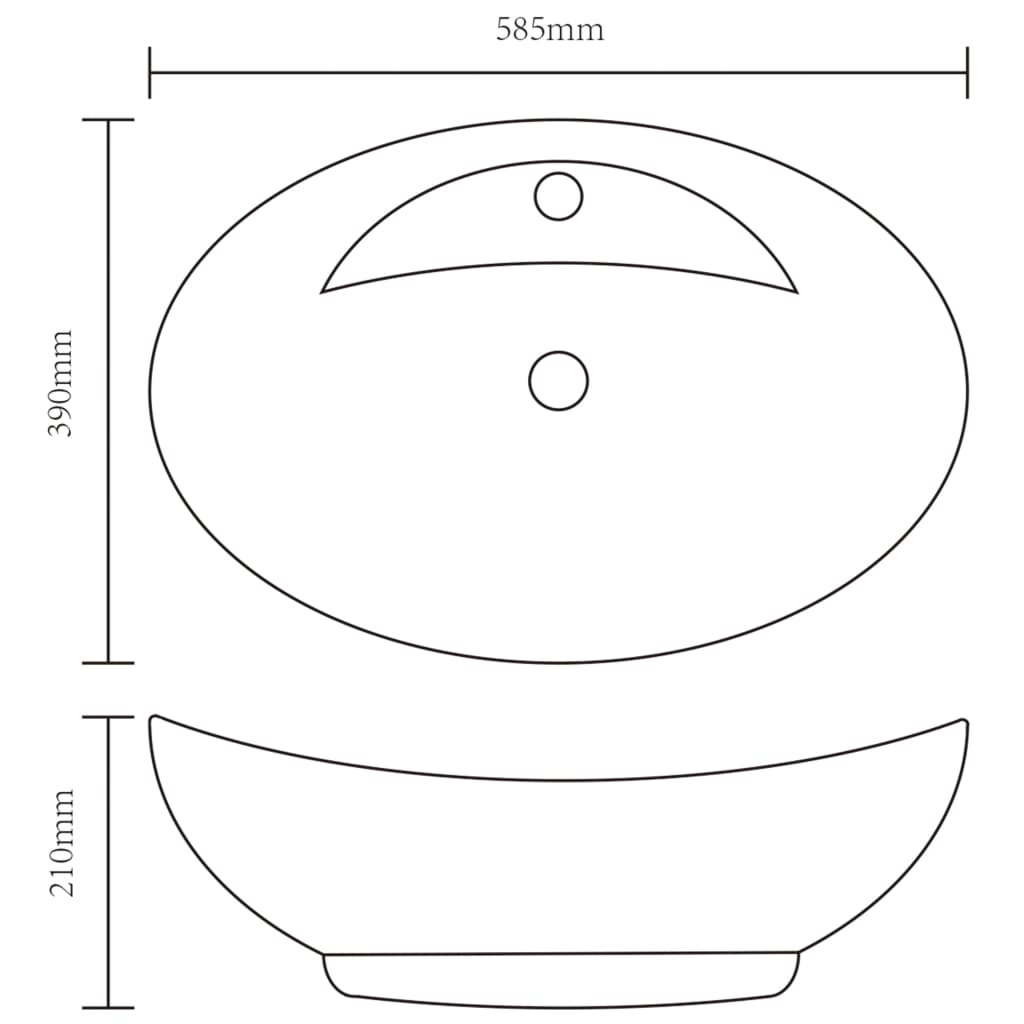 Lavabo avec trop-plein 58,5 x 39 x 21 cm Céramique Argenté