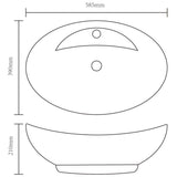 Lavabo avec trop-plein 58,5 x 39 x 21 cm Céramique Argenté