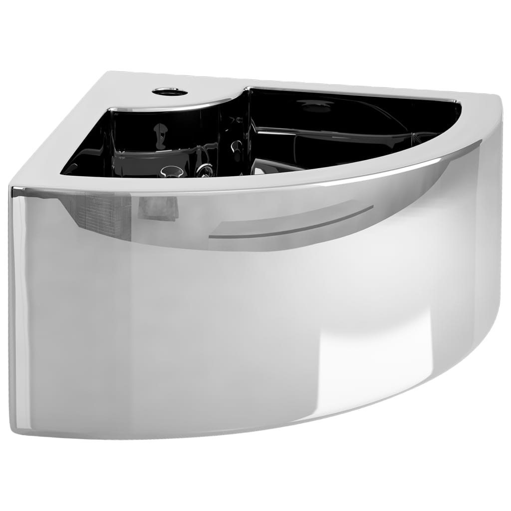 Lavabo avec trop-plein 45x32x12,5 cm Céramique Argenté