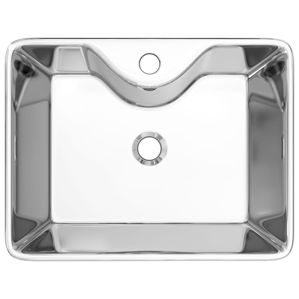 Lavabo avec trou pour robinet 48x37x13,5 cm Céramique Argenté