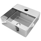 Lavabo avec trou pour robinet 38x30x11,5 cm Céramique Argenté