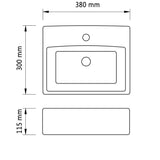 Lavabo avec trou pour robinet 38x30x11,5 cm Céramique Argenté