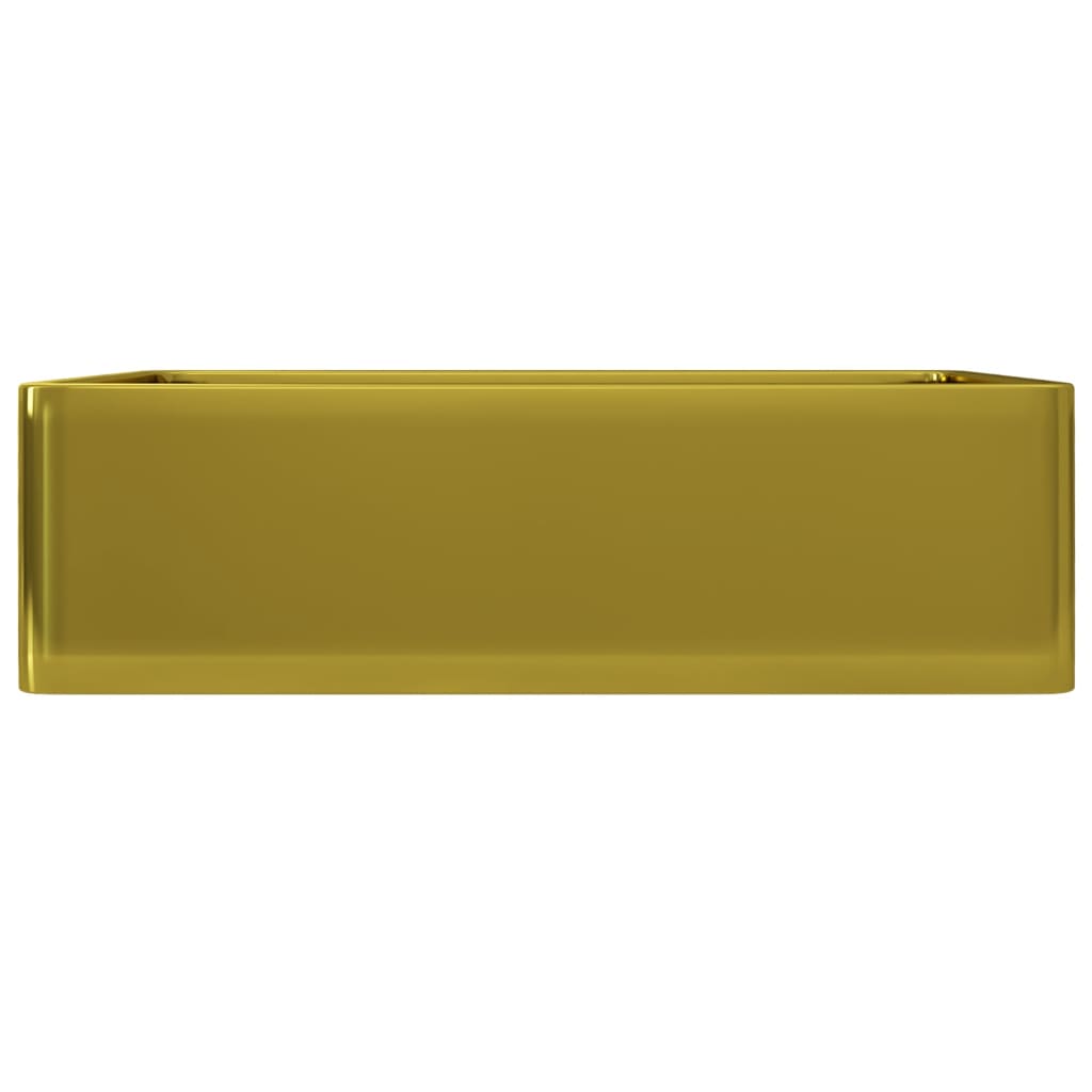 Waschbecken 41 x 30 x 12 cm Keramik Gold