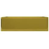 Waschbecken 41 x 30 x 12 cm Keramik Gold