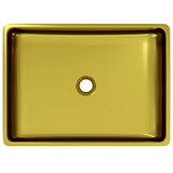 Waschbecken 41 x 30 x 12 cm Keramik Gold