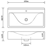 Lavabo avec trop-plein 60x46x16 cm Céramique Doré