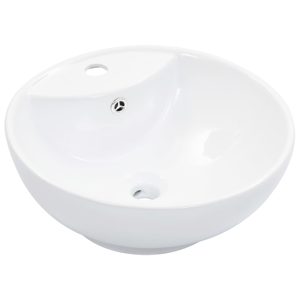 Lavabo avec trop-plein 46,5 x 18 cm Céramique Blanc