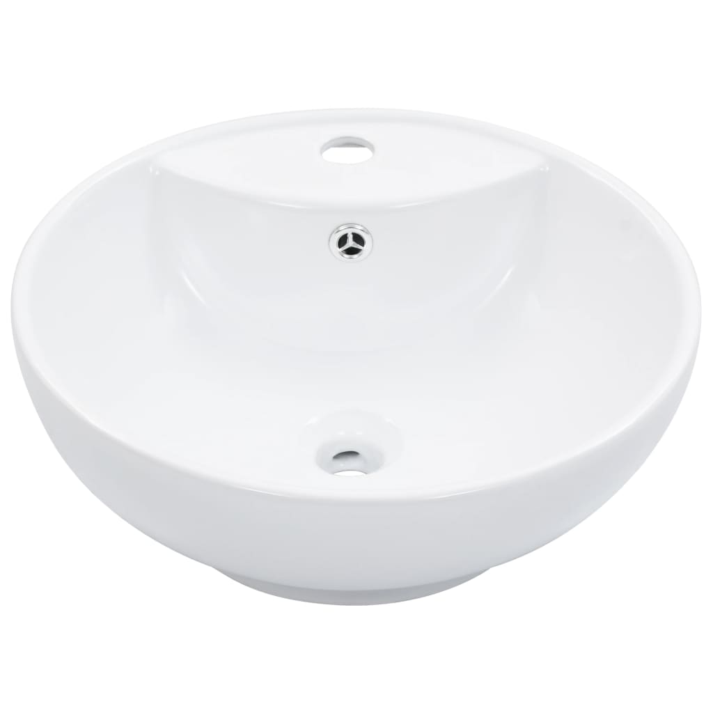 Lavabo avec trop-plein 46,5 x 18 cm Céramique Blanc