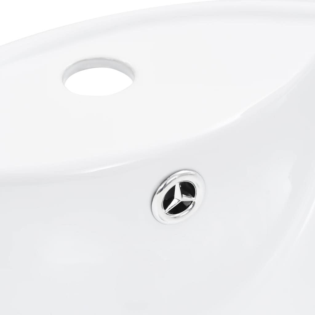 Lavabo avec trop-plein 46,5 x 18 cm Céramique Blanc