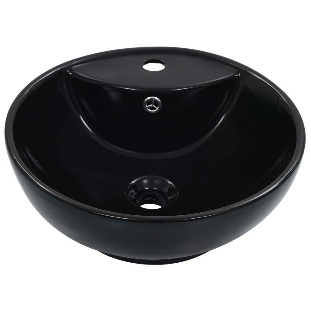 Lavabo avec trop-plein 46,5 x 18 cm Céramique Noir