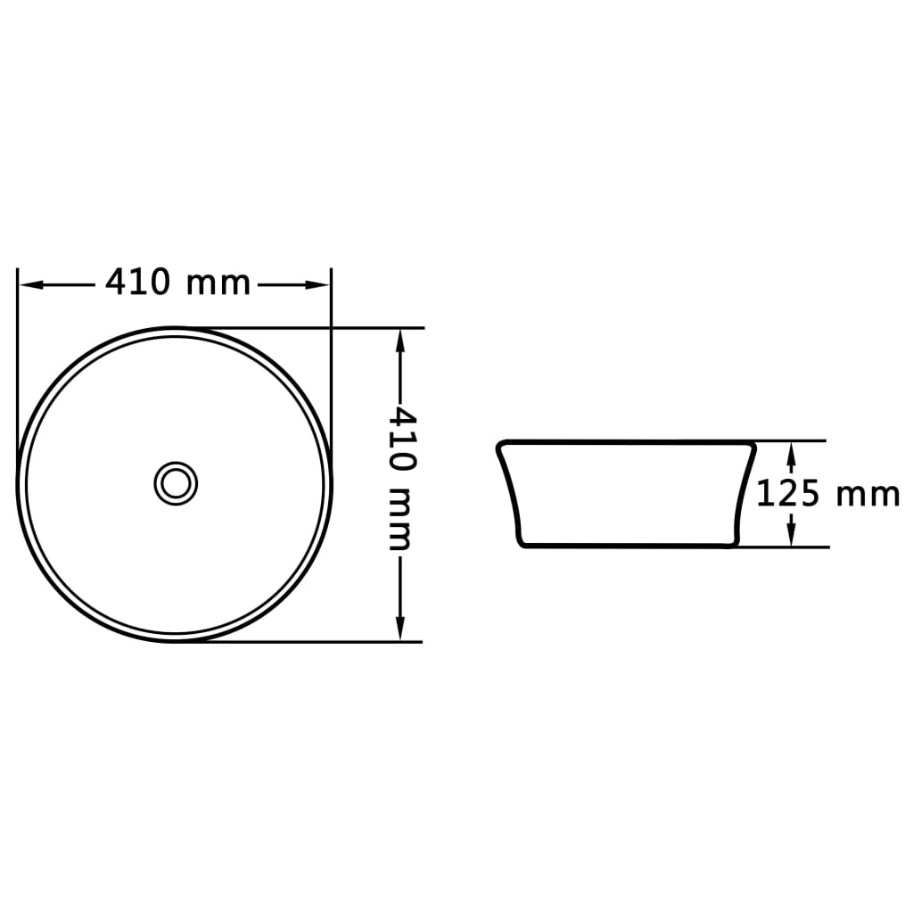 Waschbecken 41x12,5 cm weiße Keramik