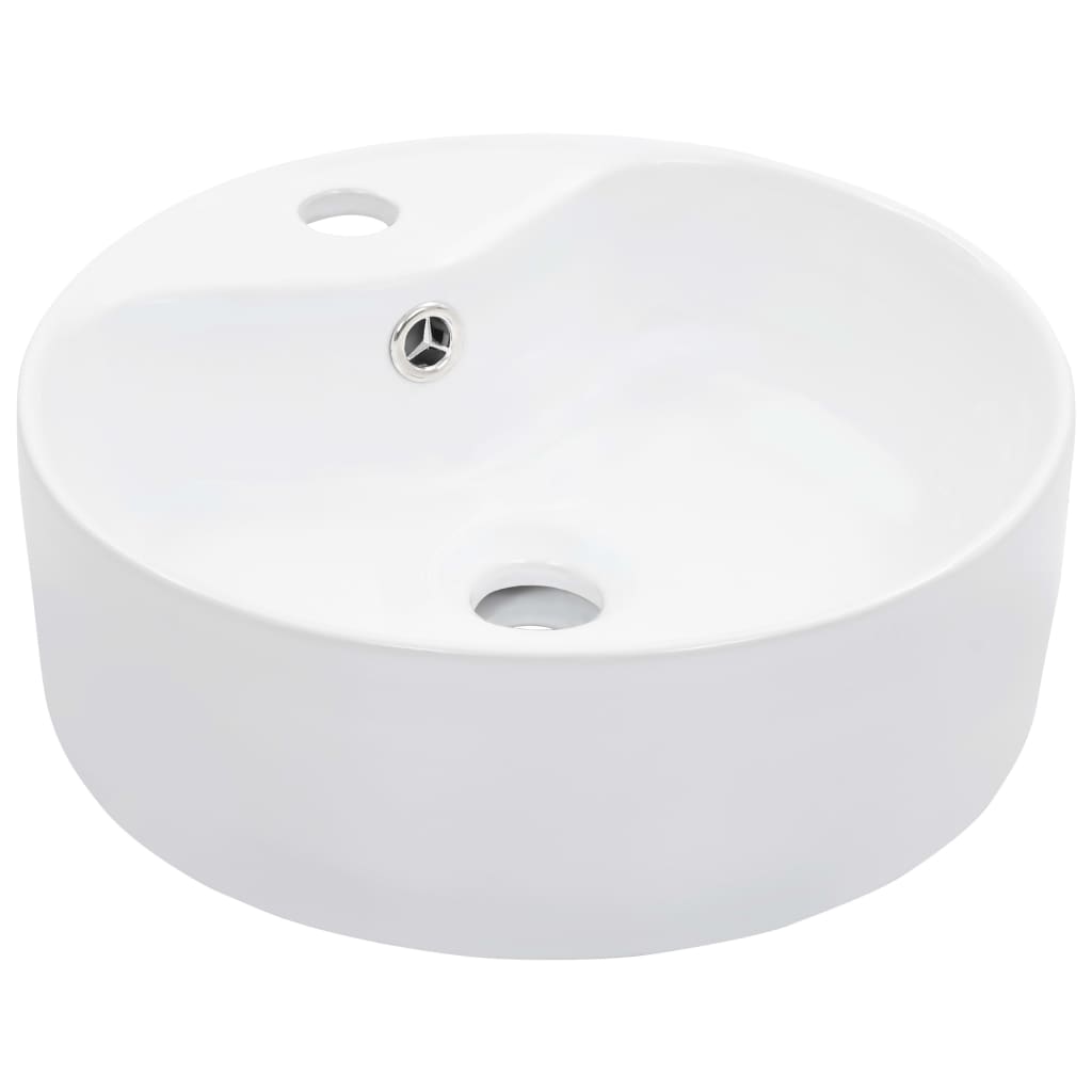 Lavabo avec trop-plein 36x13 cm Céramique Blanc