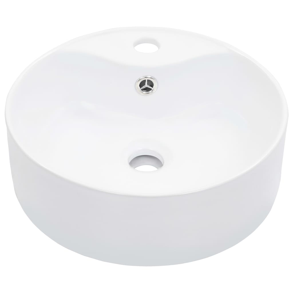 Lavabo avec trop-plein 36x13 cm Céramique Blanc