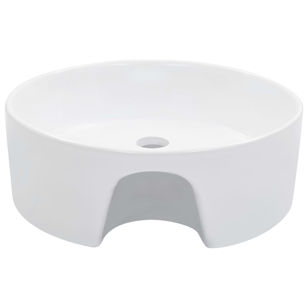 Lavabo avec trop-plein 36x13 cm Céramique Blanc