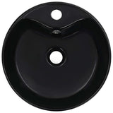 Lavabo avec trop-plein 36x13 cm Céramique Noir