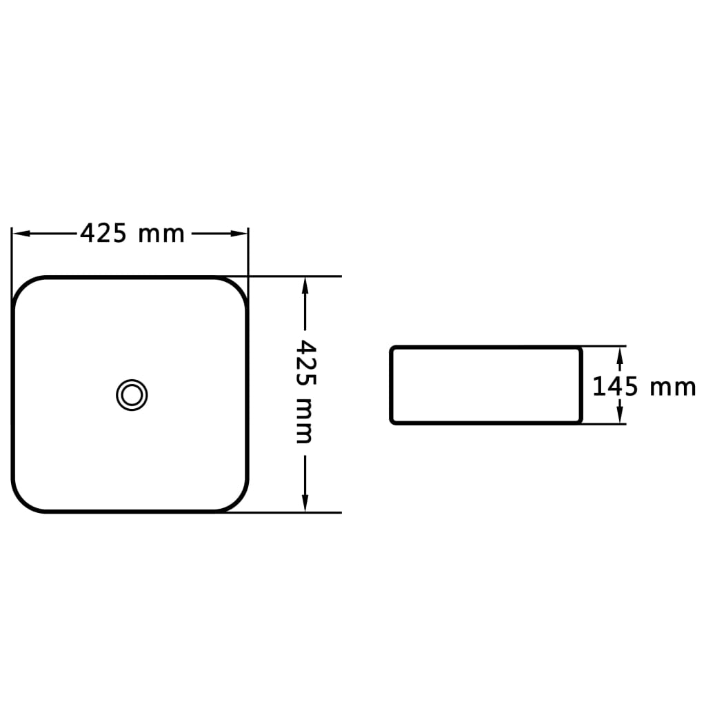 Waschbecken 42,5x42,5x14,5 cm Keramik Weiß