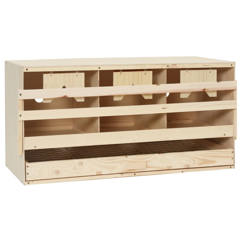 3-compartment laying nest 72x33x38 cm solid pine wood