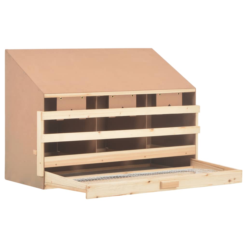 Pondoir 3 compartiments 93x40x65 cm bois de pin massif