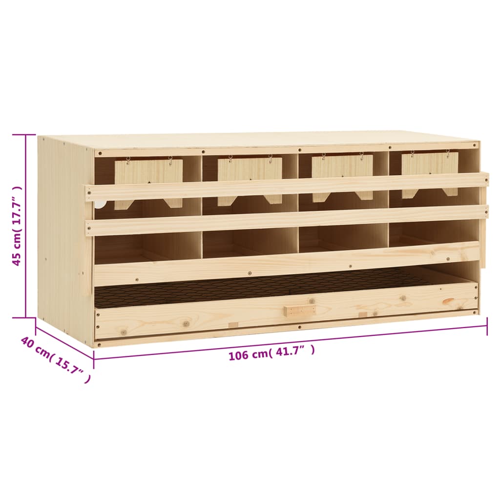 Nistkasten 4 Fächer 106x40x45 cm massives Kiefernholz