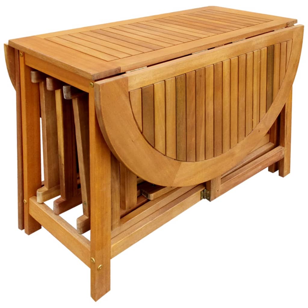 5pcs Folding Outdoor Dining Set Solid Acacia Wood