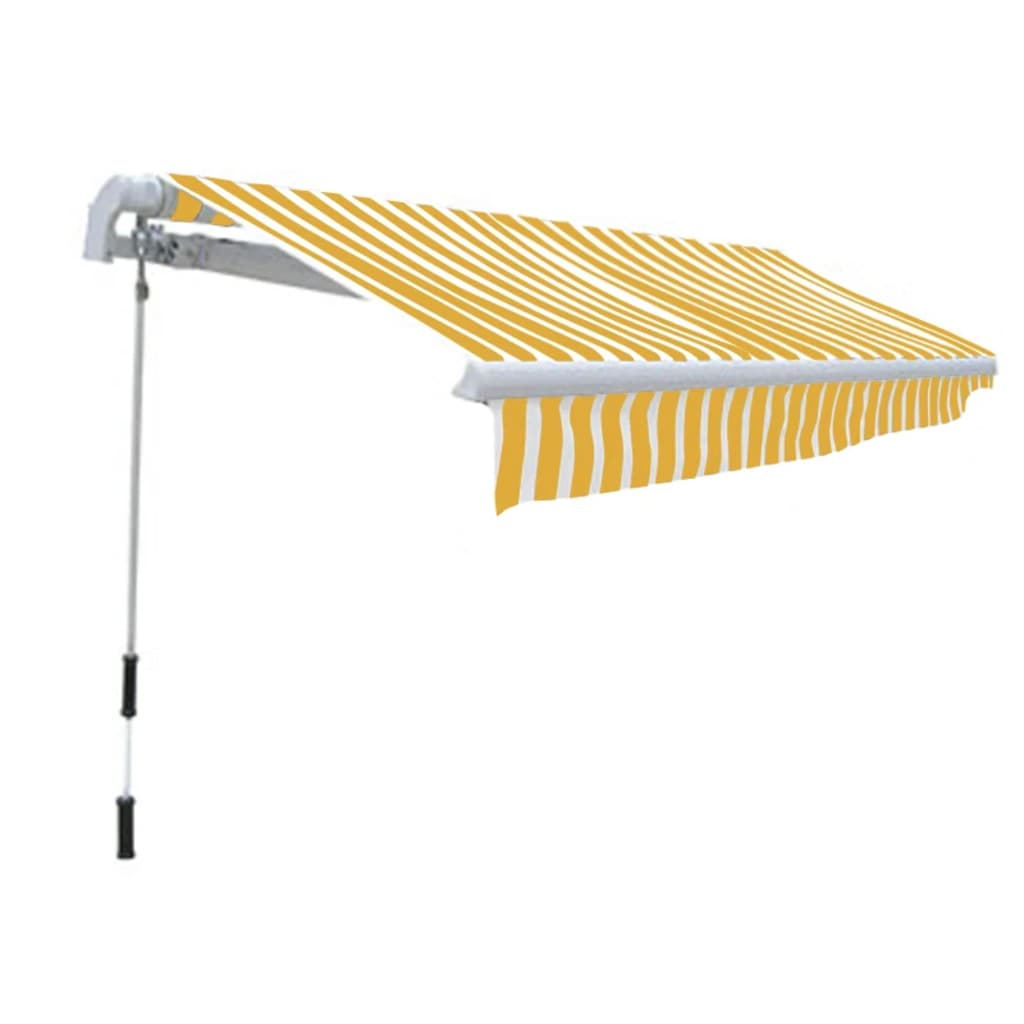 Auvent pliable manuel 300 cm Jaune/blanc