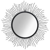 Miroir mural de jardin Rayons de soleil 80 cm Noir