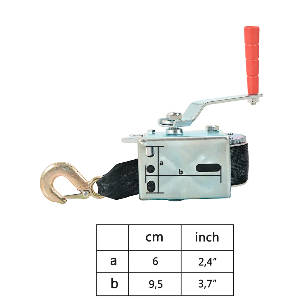 Hand winch with strap 360 kg