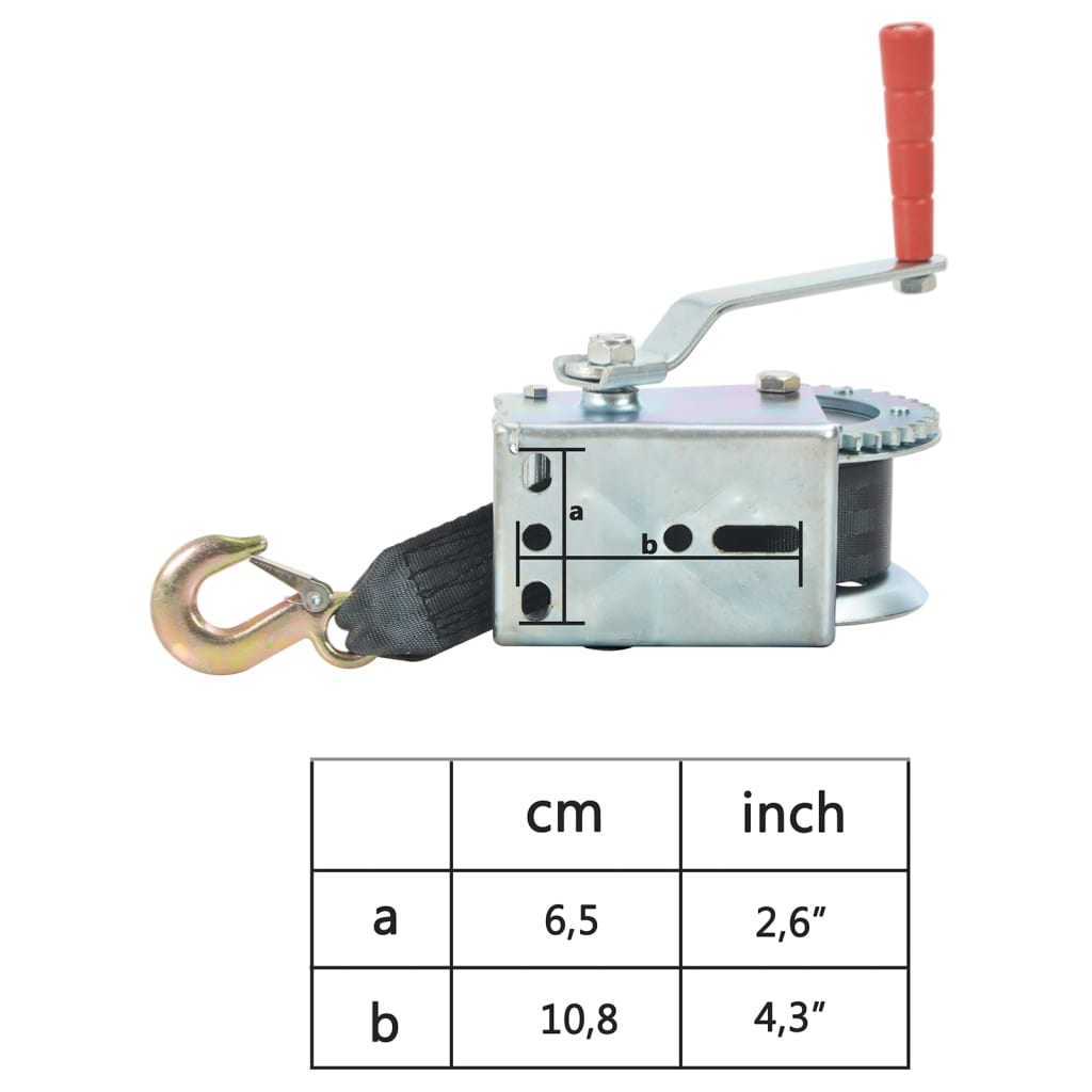 Hand winch with strap 540 kg