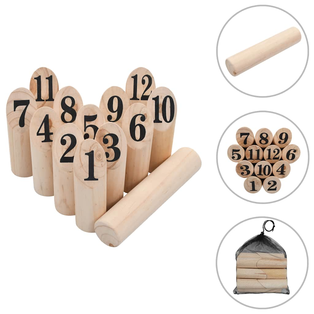 Ensemble de jeu de Kubb à chiffres Bois