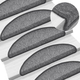 Tapis d'escalier 15 pcs Gris foncé 56x17x3 cm