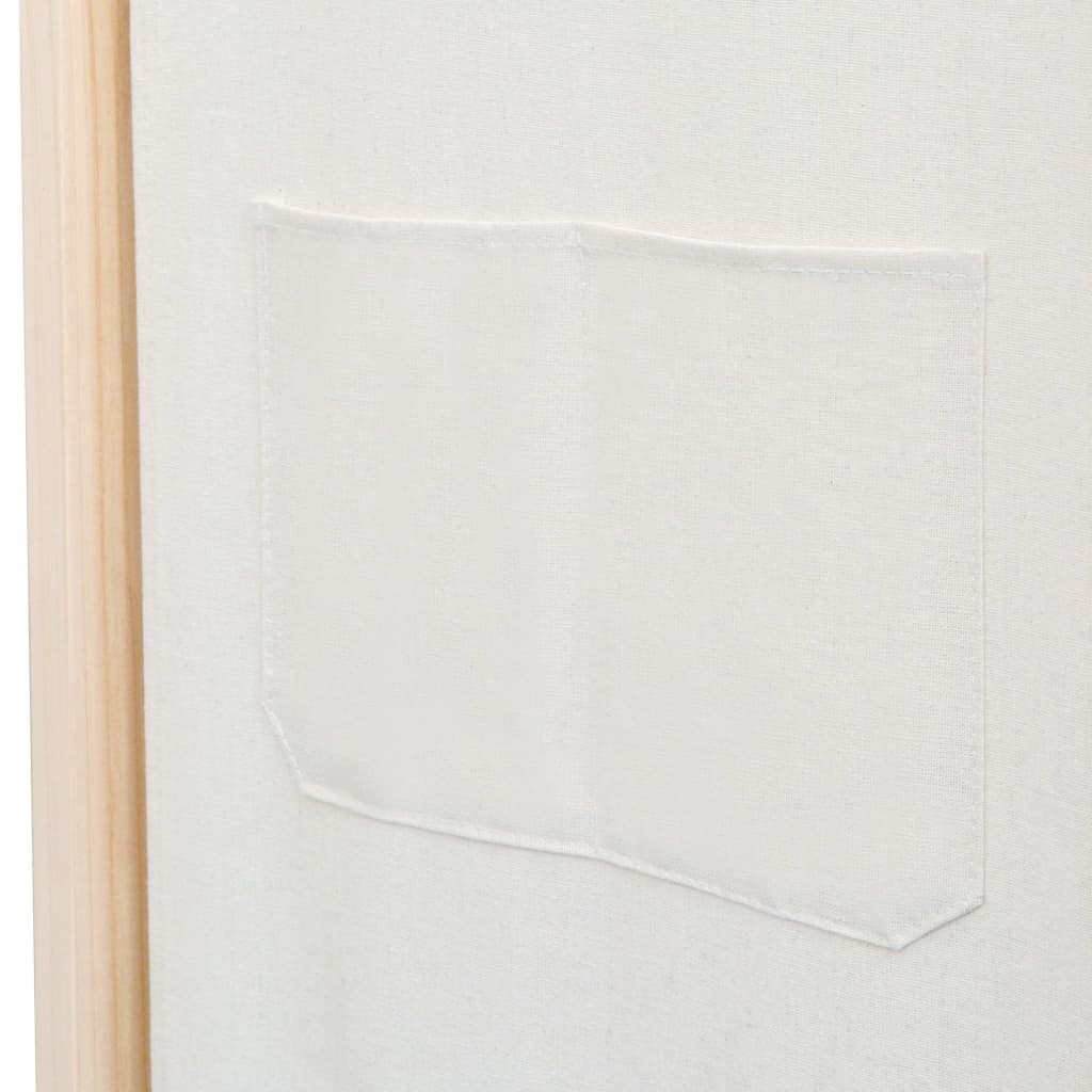 Cloison de séparation 4 panneaux Crème 160x170x4 cm Tissu