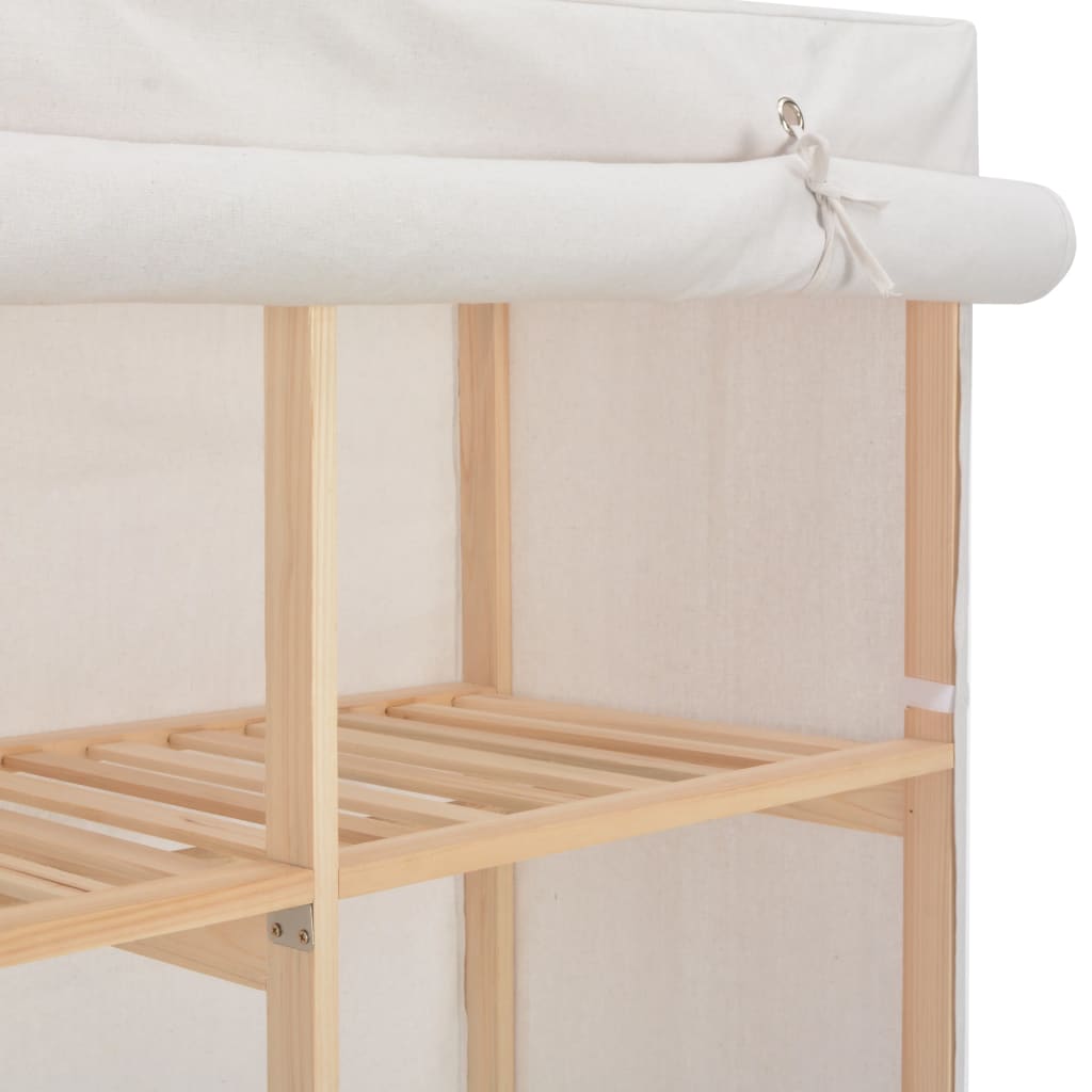 Garde-robe Blanc 200 x 40 x 170 cm Tissu