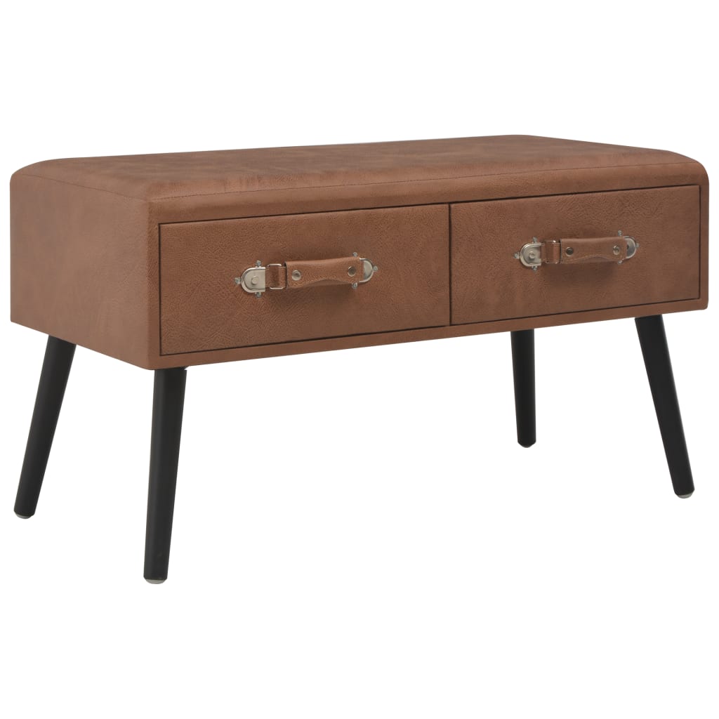 Coffee table Dark brown 80x40x46 cm Faux leather