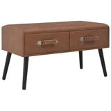 Coffee table Dark brown 80x40x46 cm Faux leather