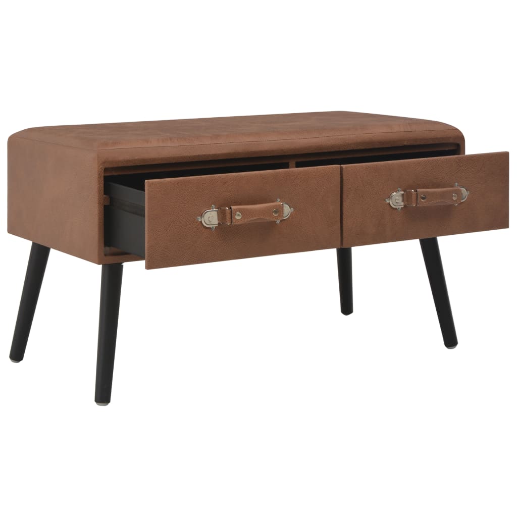 Coffee table Dark brown 80x40x46 cm Faux leather