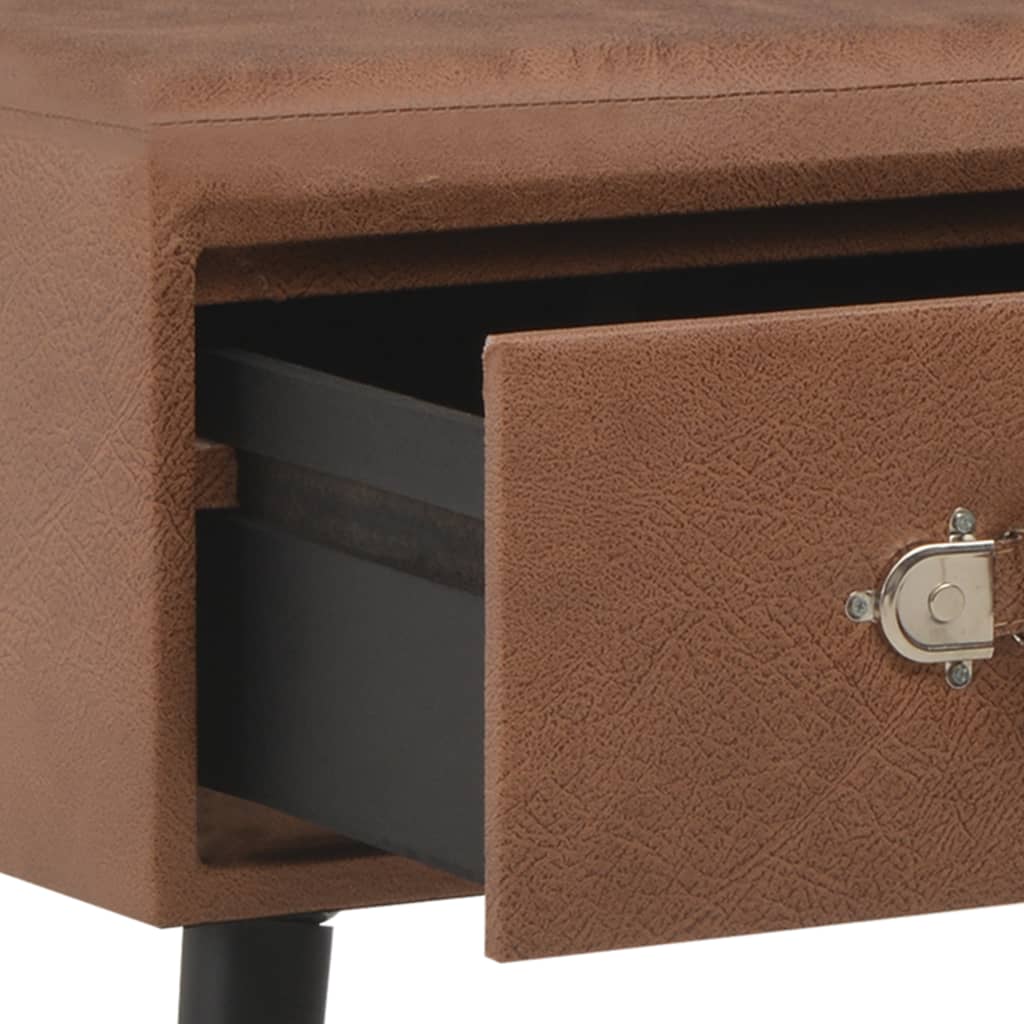 Coffee table Dark brown 80x40x46 cm Faux leather