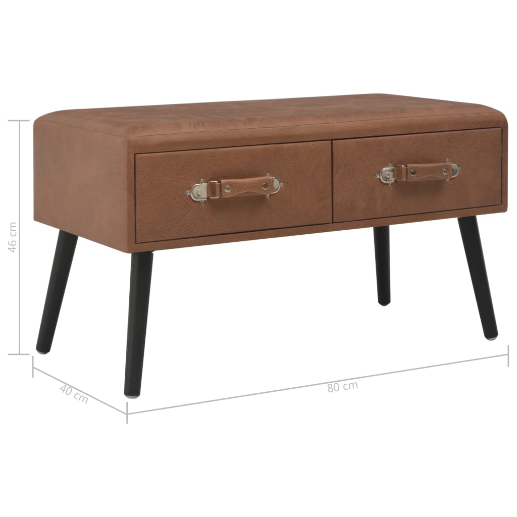 Coffee table Dark brown 80x40x46 cm Faux leather