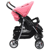 Double seater stroller Pink and black Steel