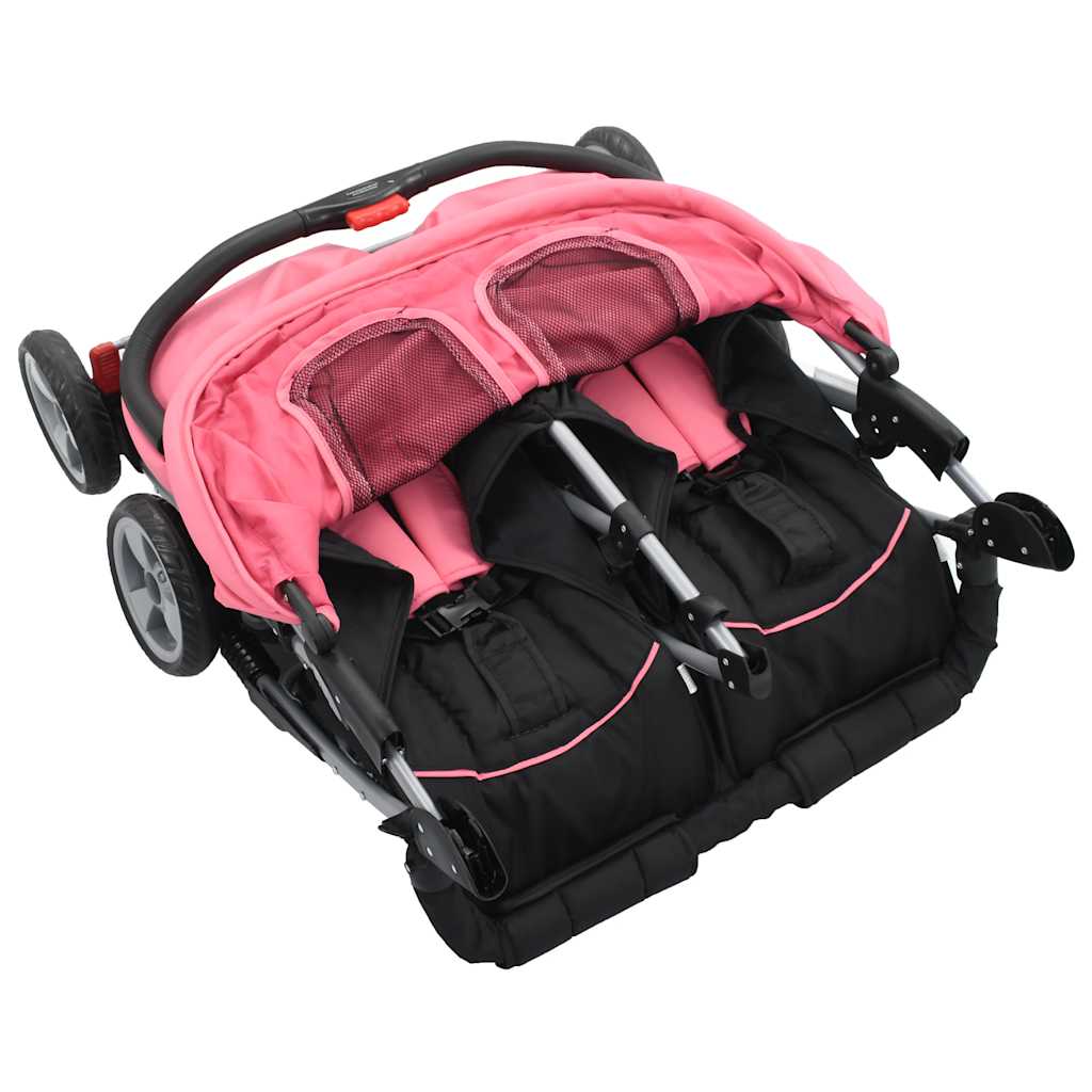 Double seater stroller Pink and black Steel