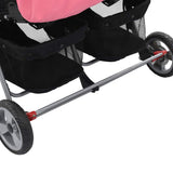 Double seater stroller Pink and black Steel