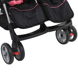 Double seater stroller Pink and black Steel