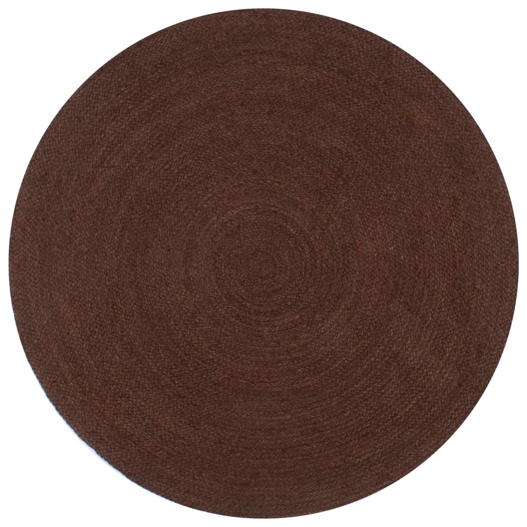 Tapis fait à la main Jute Rond 120 cm Marron