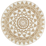 Handmade Jute Rug with White Print 120 cm