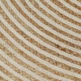 Tapis fait à la main Jute avec design de spirale Blanc 120 cm