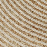 Tapis fait à la main Jute avec design de spirale Blanc 150 cm