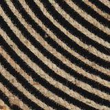 Tapis fait à la main Jute avec design de spirale Noir 150 cm