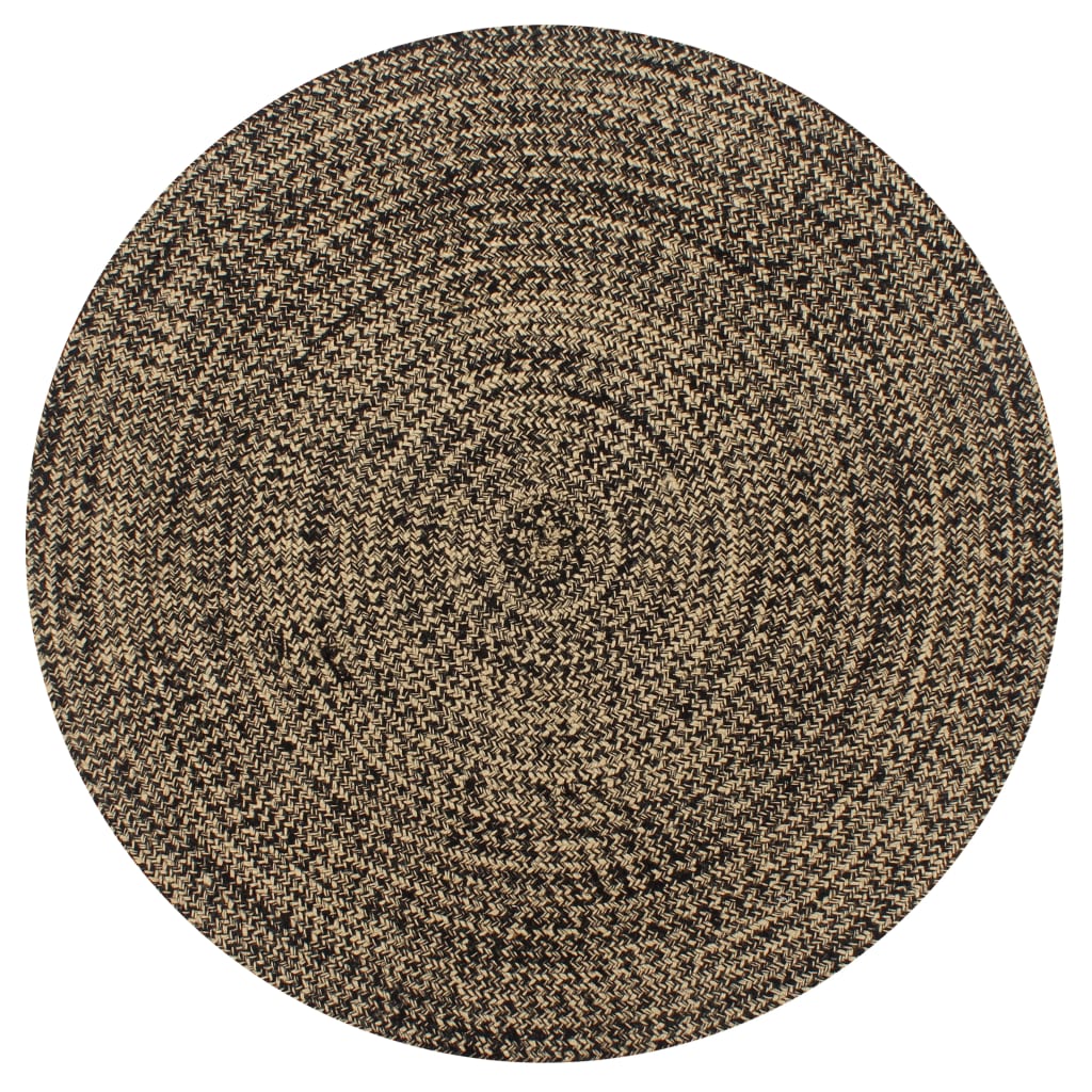 vidaXL Tapis fait à la main Jute Noir et naturel 90 cm