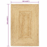 Handmade rug natural jute 160x230 cm