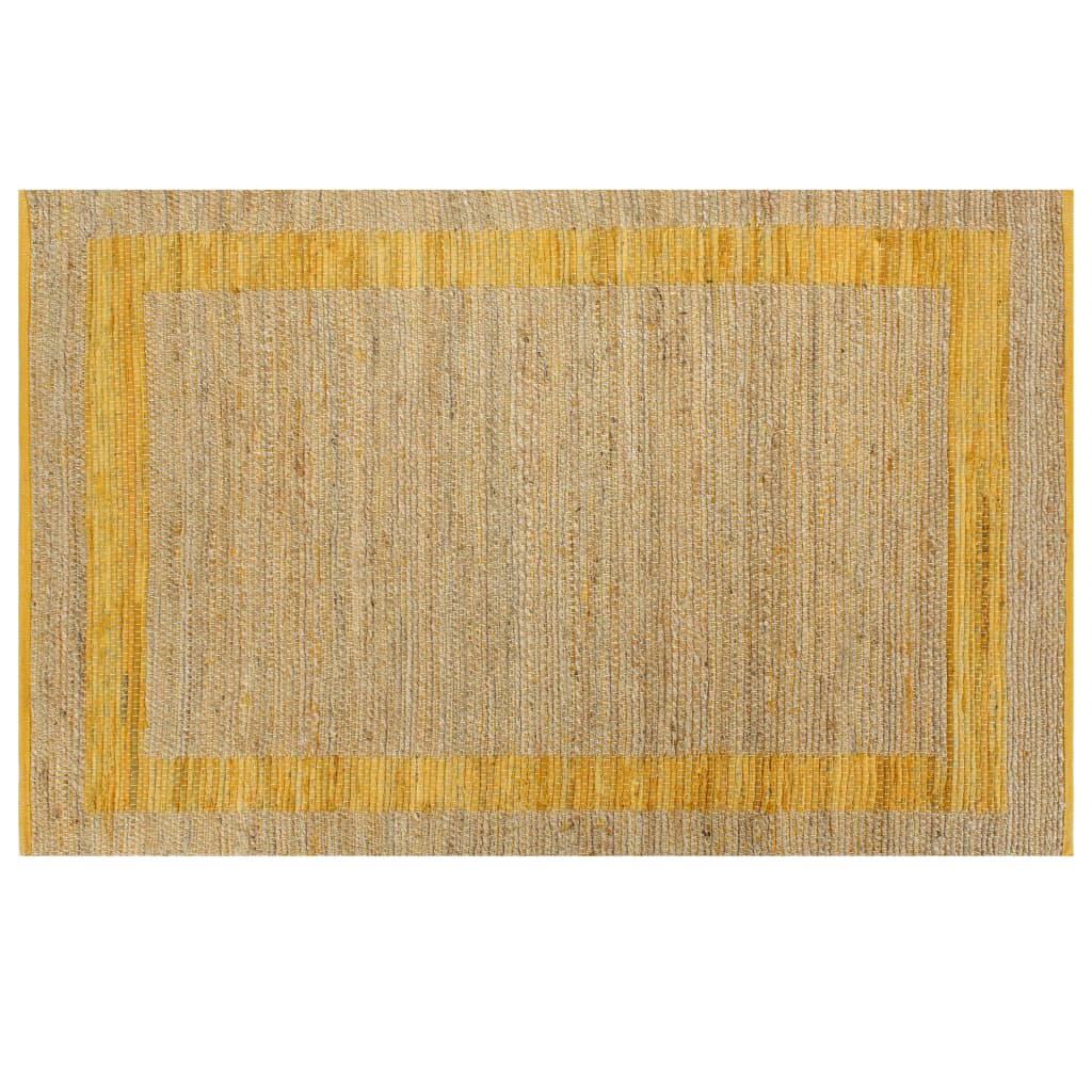 Tapis fait à la main Jute Jaune 80x160 cm