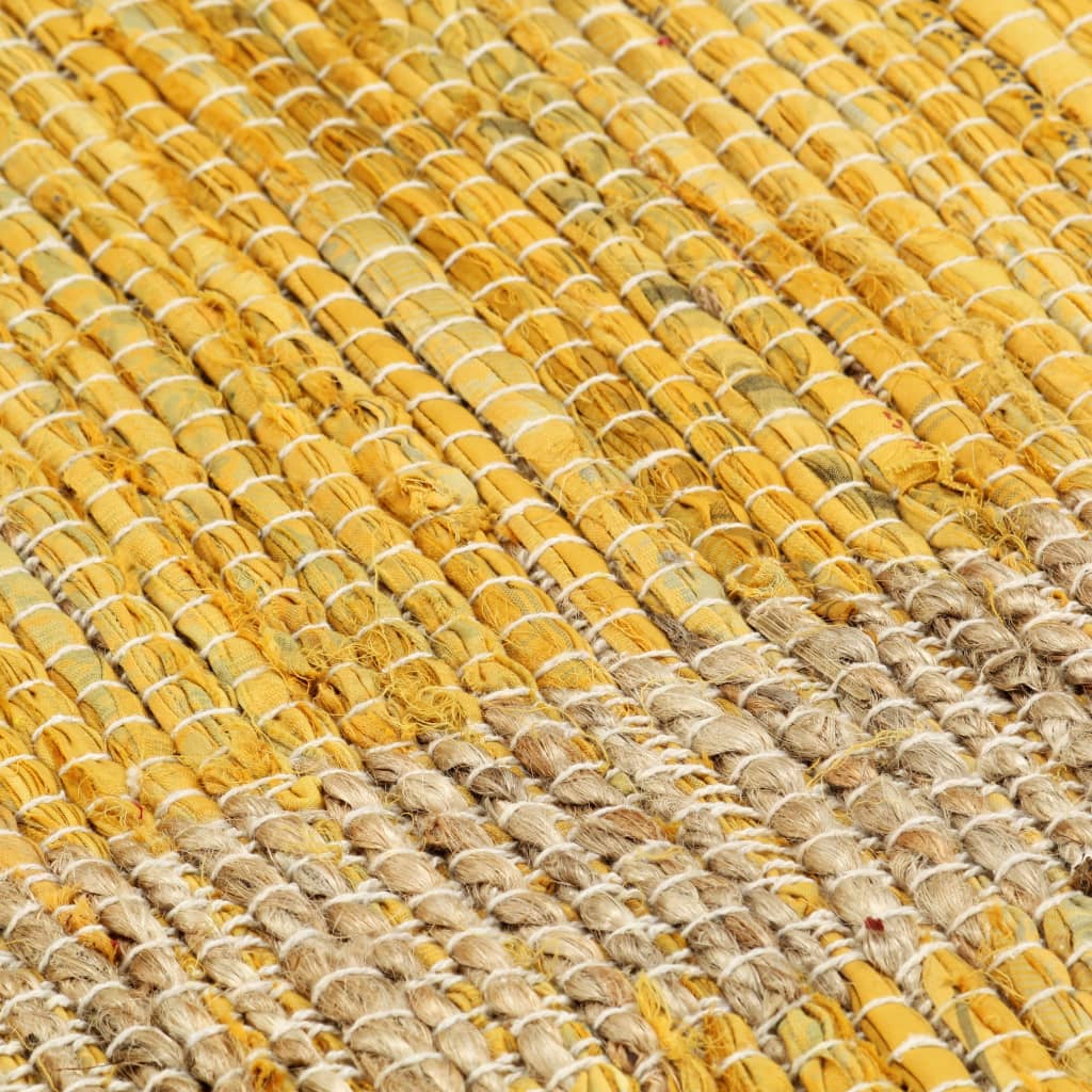 Tapis fait à la main Jute Jaune 80x160 cm